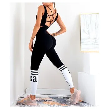 Dámská erotická souprava Sportovní set s proužky, černá M