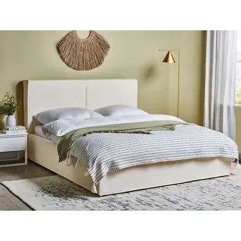 Postel Postel béžová 160 x 200 cm látkové čalounění s úložným roštem moderní moderní styl ložnice Beliani