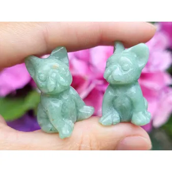 Přírodní kámen Avanturin francouzský buldoček cca 33mm