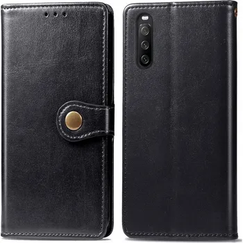 Pouzdro na tablet VSECHNONAMOBIL 33159 LEATHER BUCKLE Peňaženkový obal Sony Xperia 10 III černý