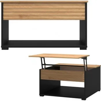 Konferenční stolek FI Lift 80x45x80 cm lamino černá/dub artisan