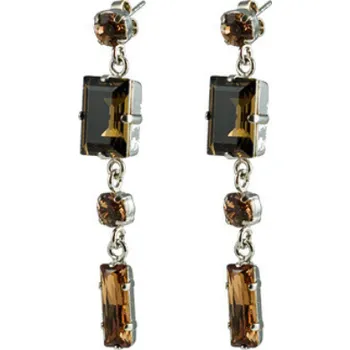 Náušnice Náušnice se Swarovski Elements podélný kámen Smoked Topaz