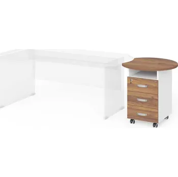 Zásuvkový kontejner Kontejner Manager 70 x 64 cm, ořech warmia / bílá