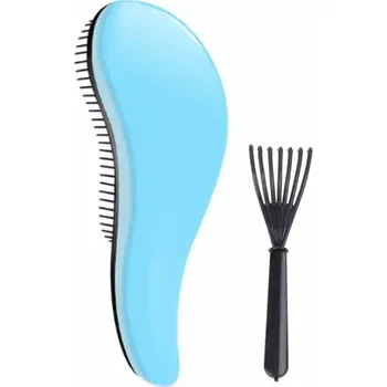 kartáč na vlasy Set (kartáč na vlasy + čistič kartáčů) - SVĚTLE MODRÝ 1 (Značka: KOMMEN)