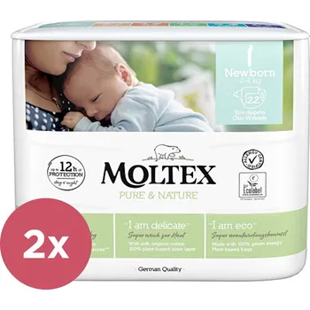 teploměr do vody pro miminko 2x MOLTEX Pure&Nature Pleny jednorázové Newborn (2-4 kg) 22 ks
