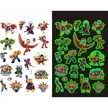 Odstranitelné tetování Dětské dočasné tetování - SVÍTÍCÍ VE TMĚ- THE AVENGERS (The Super Hero Squad Show) 1 (Značka: TAKARA TOMY)