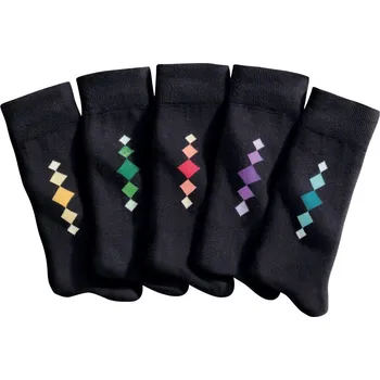 Pánské ponožky Blancheporte Ponožky s barevným motivem, sada 5 párů sada černá 43-46