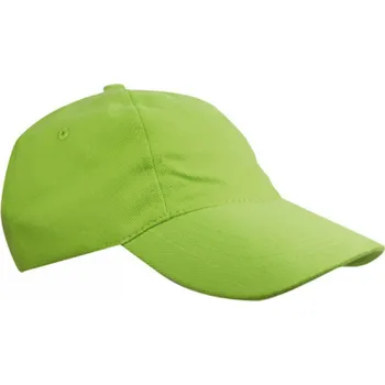 Kšiltovka L-merch Dětská broušená kšiltovka na suchý zip a větracími dírkami 5 panelová Barva: Zelená limetková C1750