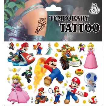 Odstranitelné tetování Dětské dočasné tetování - SUPER MARIO BROS. (5) (Značka: TAKARA TOMY)