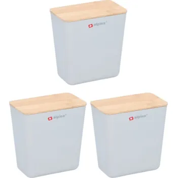 Úložný box Sada boxů s víkem Alpina 3 ks bílá 13,5x13x8 cm