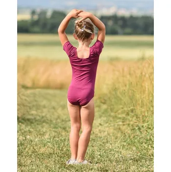 Dívčí baletní, gymnastický dres, cyklámen 158