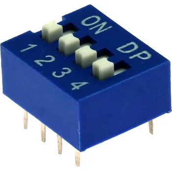 Kaifeng DIP přepínač 4pólový RM2.54 modrý