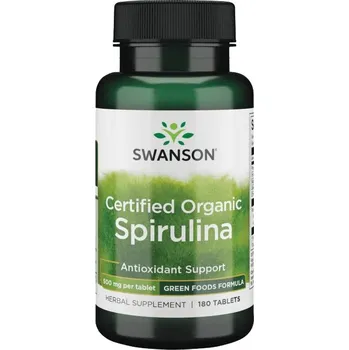 Přírodní produkt Swanson Spirulina Certified Organic 500 mg 180 tbl.