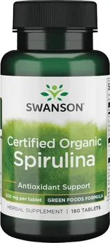 Přírodní produkt Swanson Spirulina Certified Organic 500 mg 180 tbl.