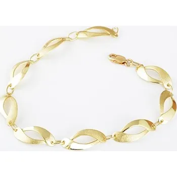 Náramek Dámský zlatý článkový náramek ZLNA806F + Dárek zdarma