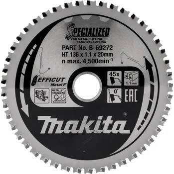 Pilový kotouč Makita - kotouč pilový ocel Efficut 136x1.1x20mm 45Z = new B-69319 B-69272