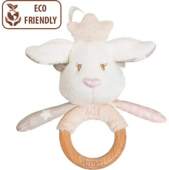ELFIKI EKO FRIENDLY MĚKOUŠCI Chrastítko s dřevěným kousátkem Elfinka Aili IG-0111