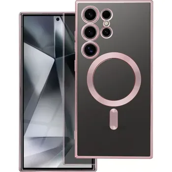 Pouzdro na mobilní telefon Silikonové pouzdro Matte Mag Cover - Samsung Galaxy S24 Ultra s podporou MagSafe rose gold (Matte Mag Cover kompatibilní s MagSafe pro Samsung Galaxy S24 Ultra rose gold)