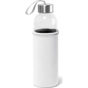 Láhev RAISE. Sportovní láhev ze skla a nerezové oceli 520 ml - Bílá, Firemní dárkové předměty s vlastním potiskem