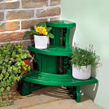 Stojan na květiny 3Pagen 3patrový stojan na rostliny půlkulatý 61 x 41 x 48 cm