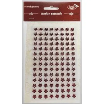 Set školních potřeb Stiker z kryształkami Kwiaty bordowe 8mm 112szt