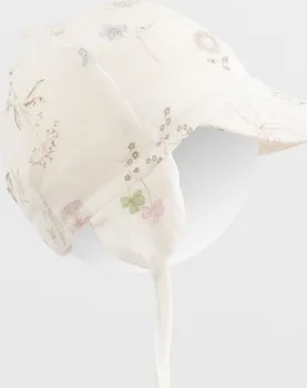 Kojenecká čepice New Baby Zoe Dětská letní mušelínová čepička s kšiltem bílá