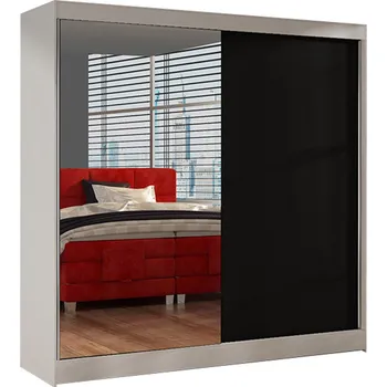 Šatní skříň Šatní skříň BASTI I šířka 200 cm - bílá/černá