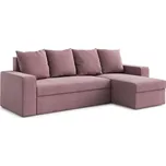 Rozkládací rohová sedací souprava DANTE Růžová
