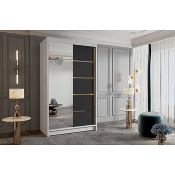 Šatní skříň Šatní skříň VIGO III 100 cm - bílá/černá