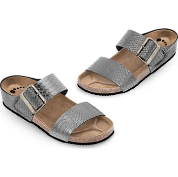 Dámské pantofle Zdravotní pantofle FORcare 303051 stříbrná potisk hadí vzor Velikost: 37 Módní korkové pantofle