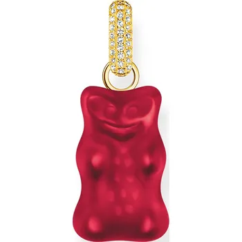 Přívěsek Thomas Sabo PE967-414-10 Large gold-plated red Goldbears pendant with stones