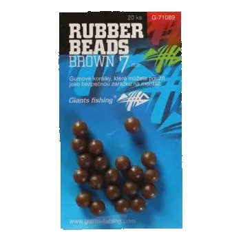 Giants Fishing Gumové kuličky Rubber Beads Transparent Brown 20ks 5mm