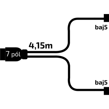 Příslušenství pro přívěs Kabeláž 4,15 m /7-pól. zástrčka, bez předních vývodů, baj5, VAPP Jokon komp.