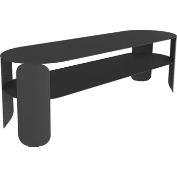 Zahradní stůl Antracitový kovový zahradní konferenční stolek Fermob Bebop 120 x 40 cm