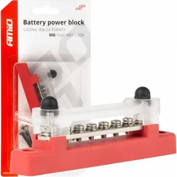 Auto elektroinstalace AMiO Rozvodný blok M6 12V - 48V 150A AMIO-03810