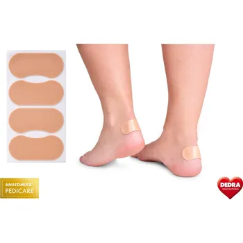 Náplast ANATOMIXX | pěnová náplast na paty a chodidla | 4 ks | samolepicí a měkká | proti otlakům Dedra