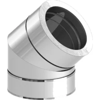 Komín Nerez koleno 45°-180mm izolované 0,5-25mm