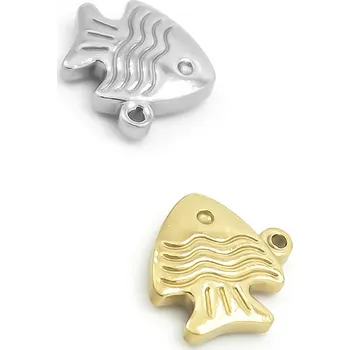 Materiál na výrobu šperku Ocelový přívěsek Ryba 14,5mm - 1Ks - Nerez SL