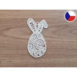 Vyšívaná krajková ozdoba - Velikonoční vajíčko s ušima