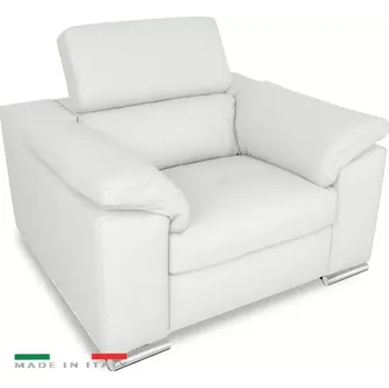 Křeslo Moderní kožené křeslo LOREN II, bílá (madras - 122 white)