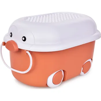 Úložný box PLAY | 10 L pojízdný dětský box na hračky s víkem cihlový Dedra