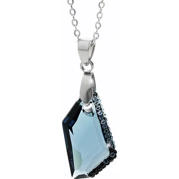 Náhrdelník JSB bijoux s.r.o. Ocelový náhrdelník střední zdobený lichoběžník Swarovski Montana