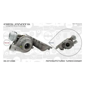 Turbodmychadlo Dmychadlo, plnění ALFA ROMEO, 55201498, 55201499, 55205358, 55205484, 55211064, 71724098, 71787395, 71789042, 71791042, 71791499, 71792078, 71792080, 71793949, OES, ES-07-0186