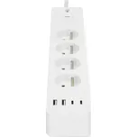 NEDIS Wi-Fi chytrý prodlužovací přívod 3x zásuvka typu E 16A 2x USB-A 2x USB-C 2m Android iOS bílá