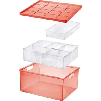 Úložný box Tontarelli Úložný box LINEA 13,8L s víkem, oraganizér krémová/transparent 8034051AK3 8034051AK3