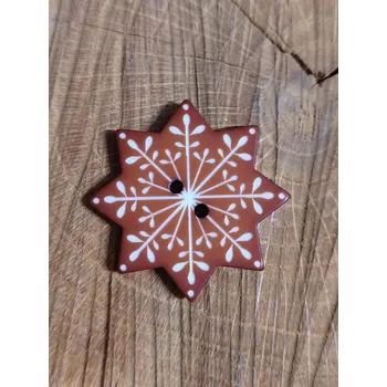 Knoflík Knoflík dekorační vločka hnědá koňak