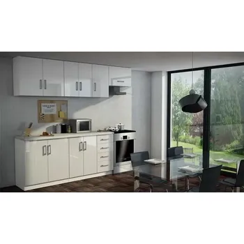 Kuchyňská linka Kuchyňská linka Marta, bílá/černá lesk