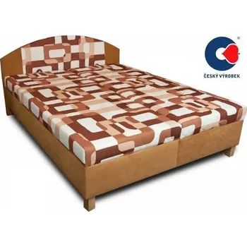 Postel Polohovací manželská postel Vilma, 200x180, hnědá vzor/hnědá (č.215/52)