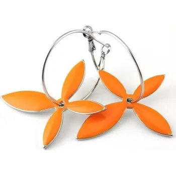 Náušnice Prosperk Náušnice kruhy s květinou Barva: Oranžová 26895/ORA