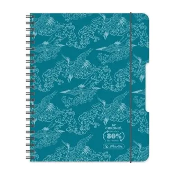 Set školních potřeb Brulion na spirali A4/80K kratka turkus (2szt)